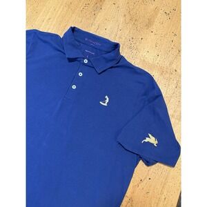 B Draddy Men's L Pinehurst Golf Polo Shirt Stripe Pinehurst Logo Putterboy Blue
